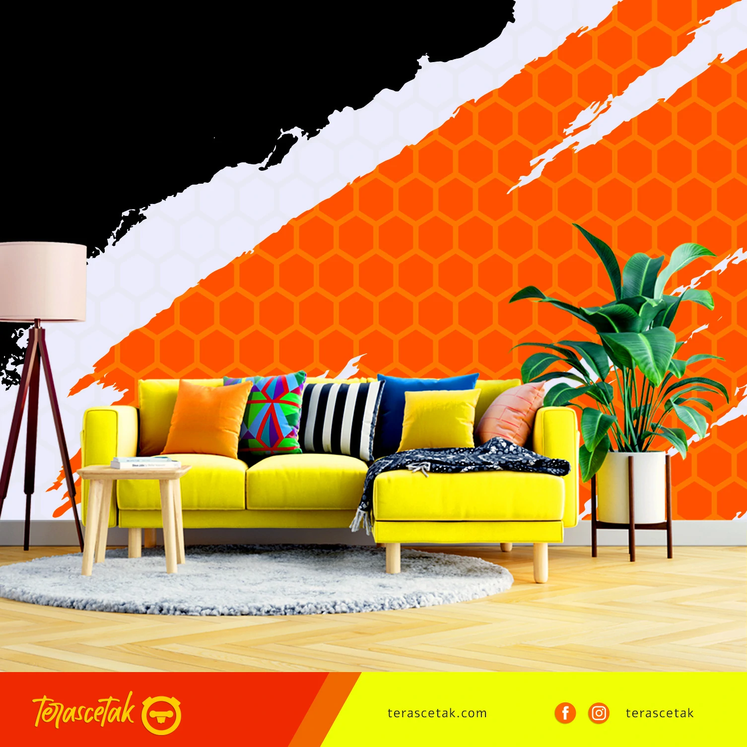 Cetak Wallpaper Custom TerasCetak desain unik