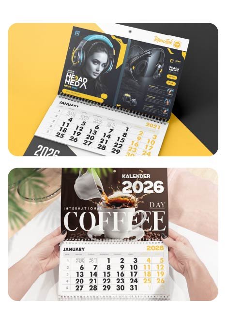 Kalender Meja Custom Perusahaan 2026 – TerasCetak