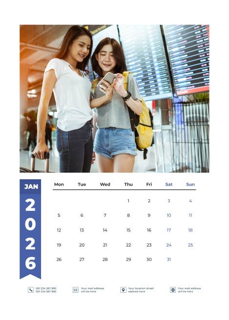 Liburan Kalender Foto Liburan bareng temen Custom